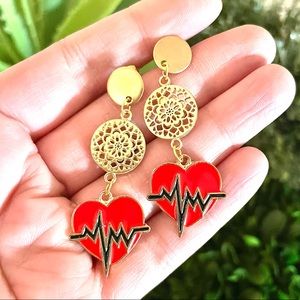 Beating Heart Dangle Earrings